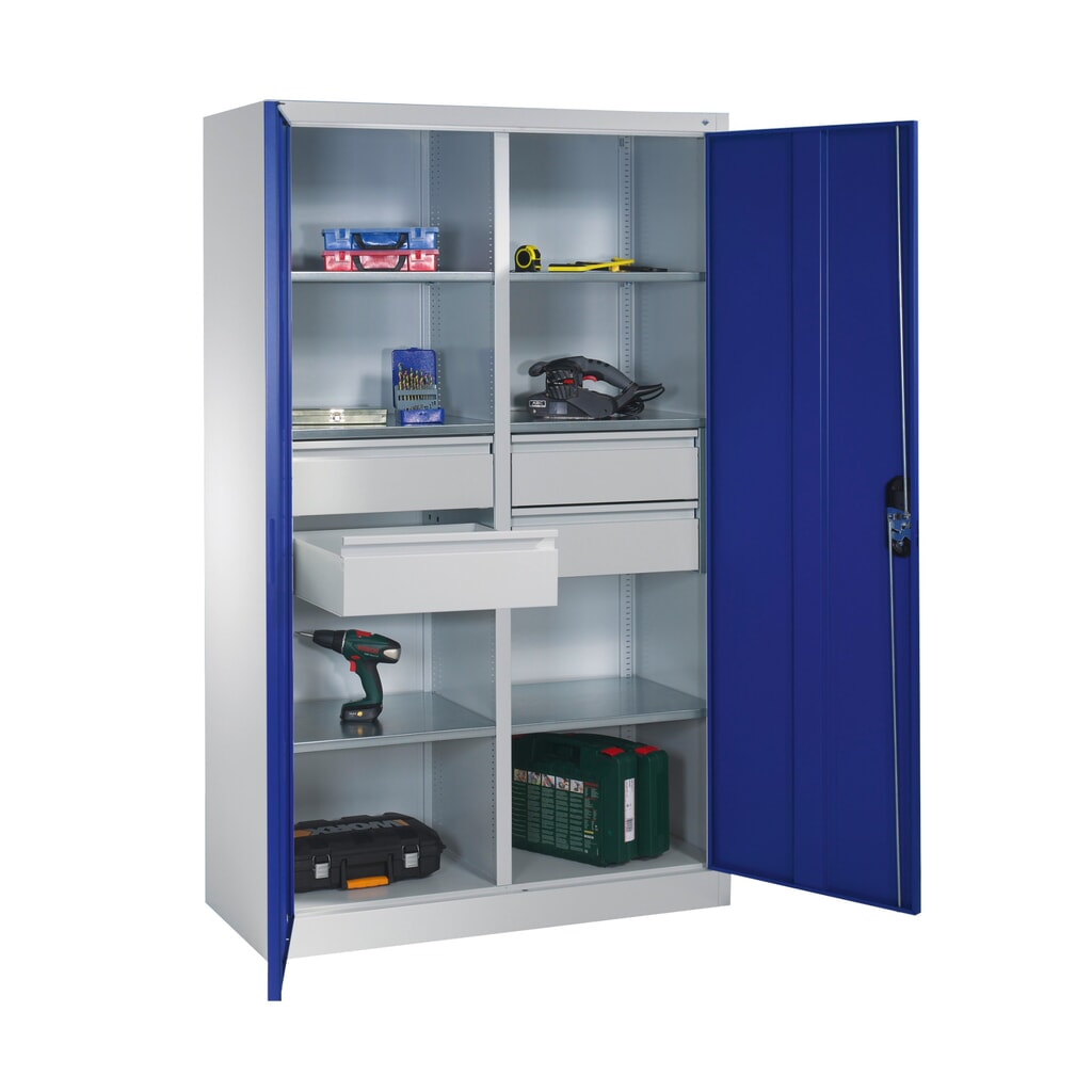 Produktabbildung Nr. 3: C+P Werkzeugschrank, Schubladen 4x174 mm, 6 Böden, Breite 930 mm, anthrazitgrau, enzianblau