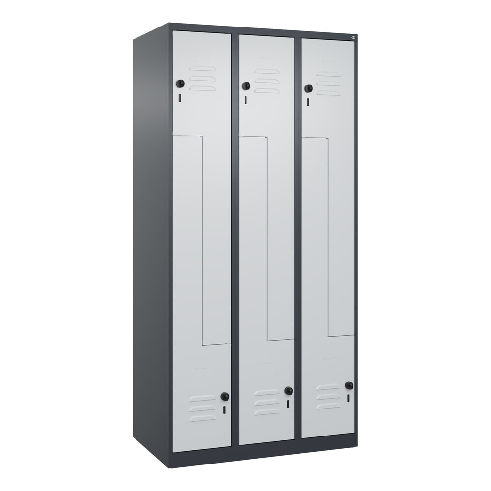 Produktabbildung Nr. 8: C+P Z-Spind Classic PLUS, 6 Abteile, HxBxT 1.850 x 900 x 500 mm, anthrazitgrau, lichtgrau, für Vorhängeschloss