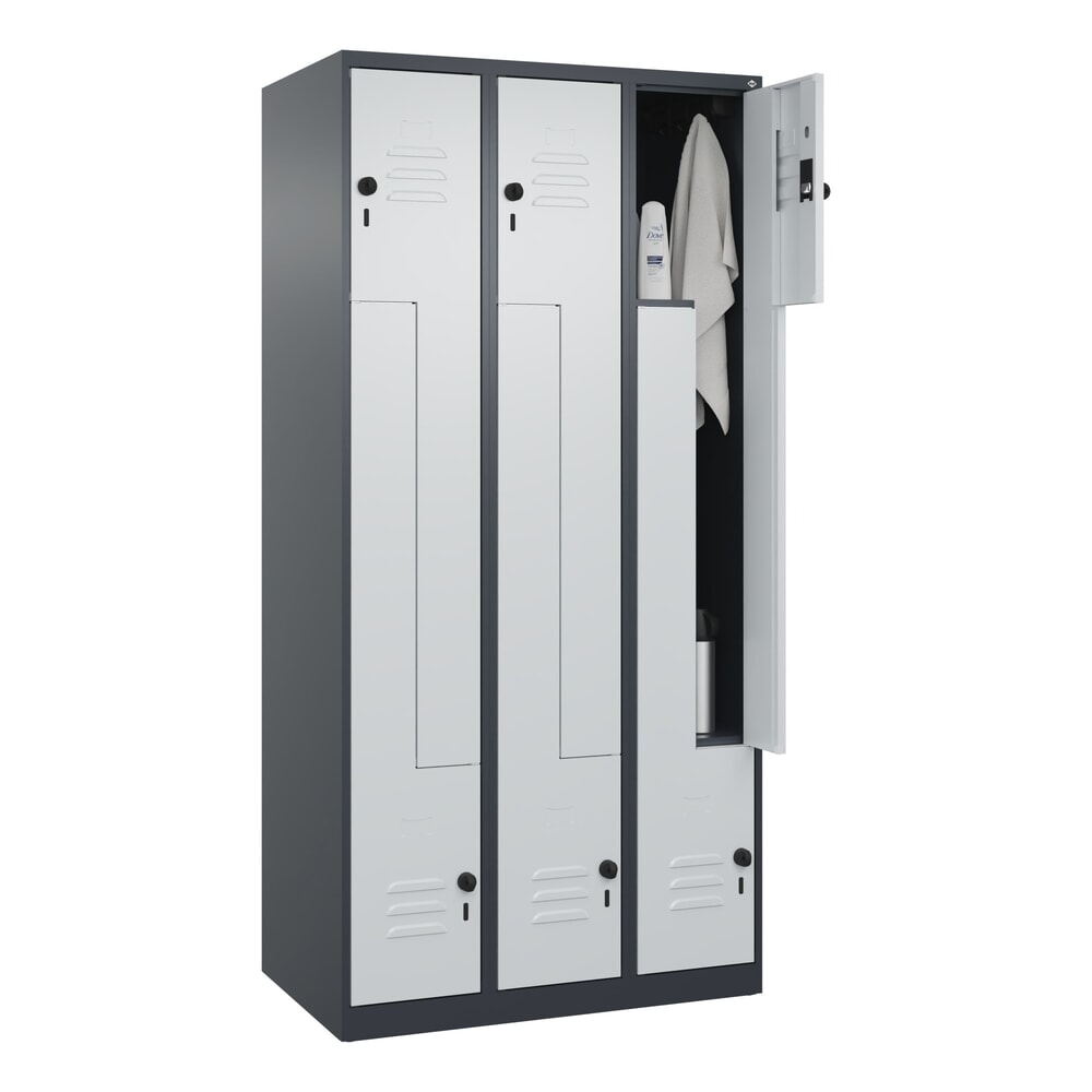 Produktabbildung Nr. 9: C+P Z-Spind Classic PLUS, 6 Abteile, HxBxT 1.850 x 900 x 500 mm, anthrazitgrau, lichtgrau, für Vorhängeschloss