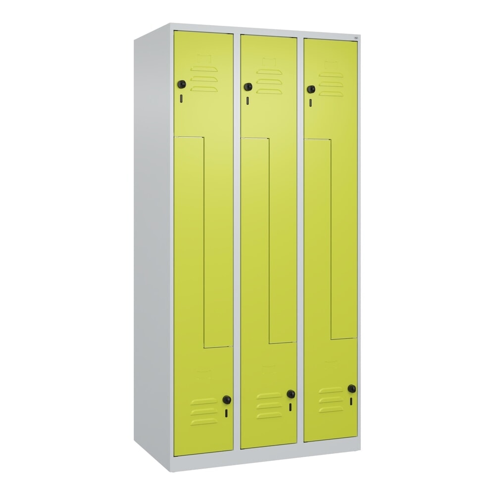 Produktabbildung Nr. 9: C+P Z-Spind Classic PLUS, 6 Abteile, HxBxT 1.850 x 900 x 500 mm, lichtgrau, clowngrün, für Vorhängeschloss