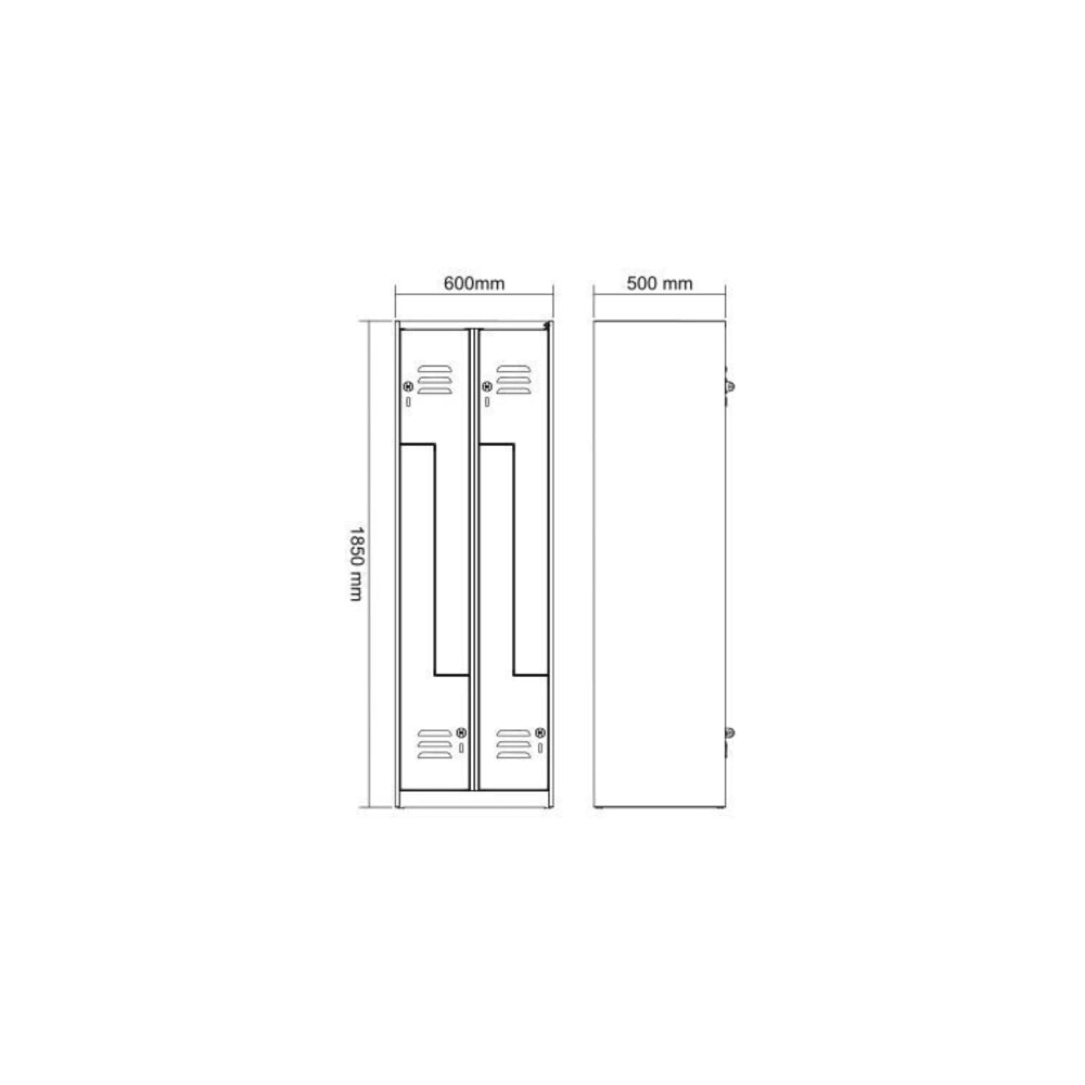 Produktabbildung Nr. 8: C+P Z-Spind Classic PLUS, 4 Abteile, HxBxT 1.850 x 600 x 500 mm, lichtgrau, enzianblau, Zylinderschloss
