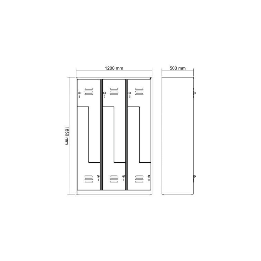 Produktabbildung Nr. 8: C+P Z-Spind Classic PLUS, 6 Abteile, HxBxT 1.850 x 1.200 x 500 mm, lichtgrau, lichtblau, Zylinderschloss