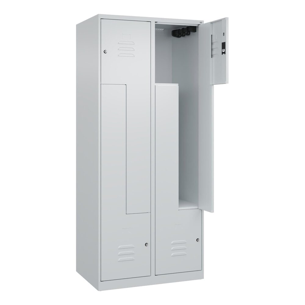 Produktabbildung: C+P Z-Spind Classic PLUS, 4 Abteile, HxBxT 1.850 x 800 x 500 mm, lichtgrau, lichtgrau, Zylinderschloss