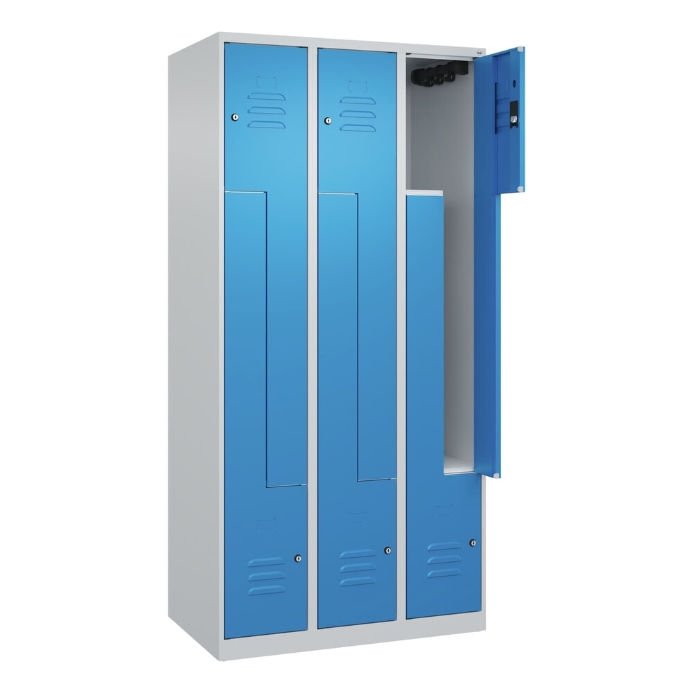 Produktabbildung: C+P Z-Spind Classic PLUS, 6 Abteile, HxBxT 1.850 x 900 x 500 mm, lichtgrau, lichtblau, Zylinderschloss