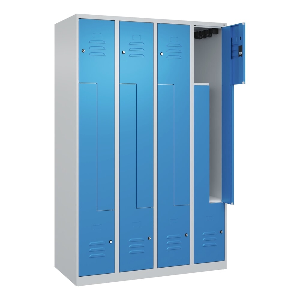 Produktabbildung: C+P Z-Spind Classic PLUS, 8 Abteile, HxBxT 1.850 x 1.200 x 500 mm, lichtgrau, lichtblau, Zylinderschloss
