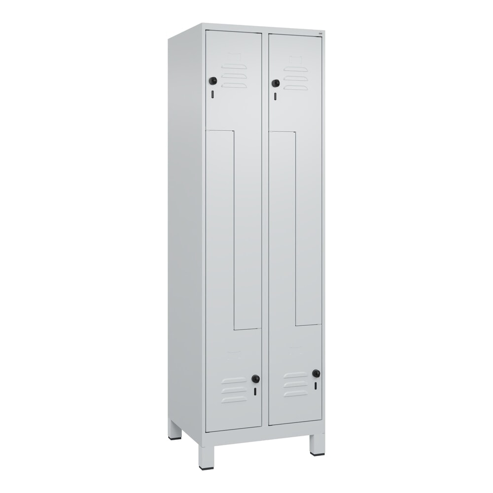 Produktabbildung Nr. 9: C+P Z-Spind Classic PLUS, Füße, 4 Abteile, HxBxT 1.950 x 600 x 500 mm, lichtgrau, lichtgrau, für Vorhängeschloss