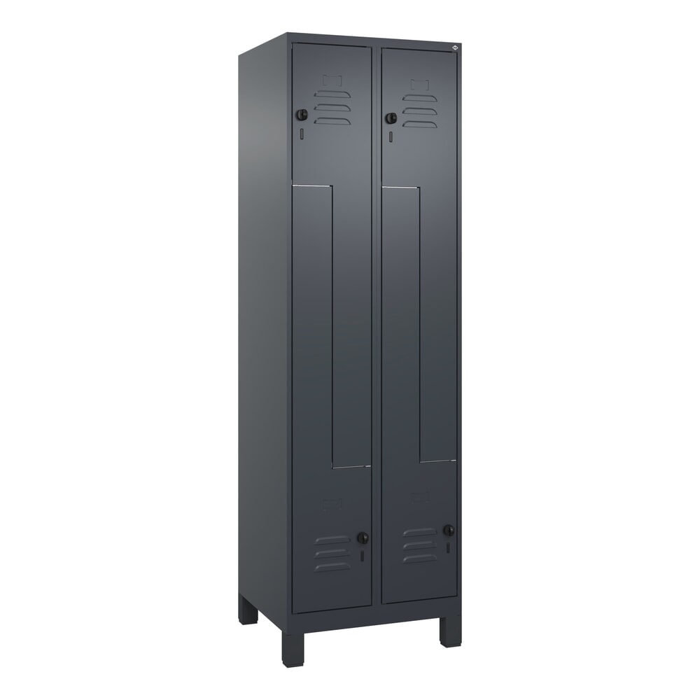 Produktabbildung Nr. 9: C+P Z-Spind Classic PLUS, Füße, 4 Abteile, HxBxT 1.950 x 600 x 500 mm, anthrazitgrau, anthrazitgrau, für Vorhängeschloss