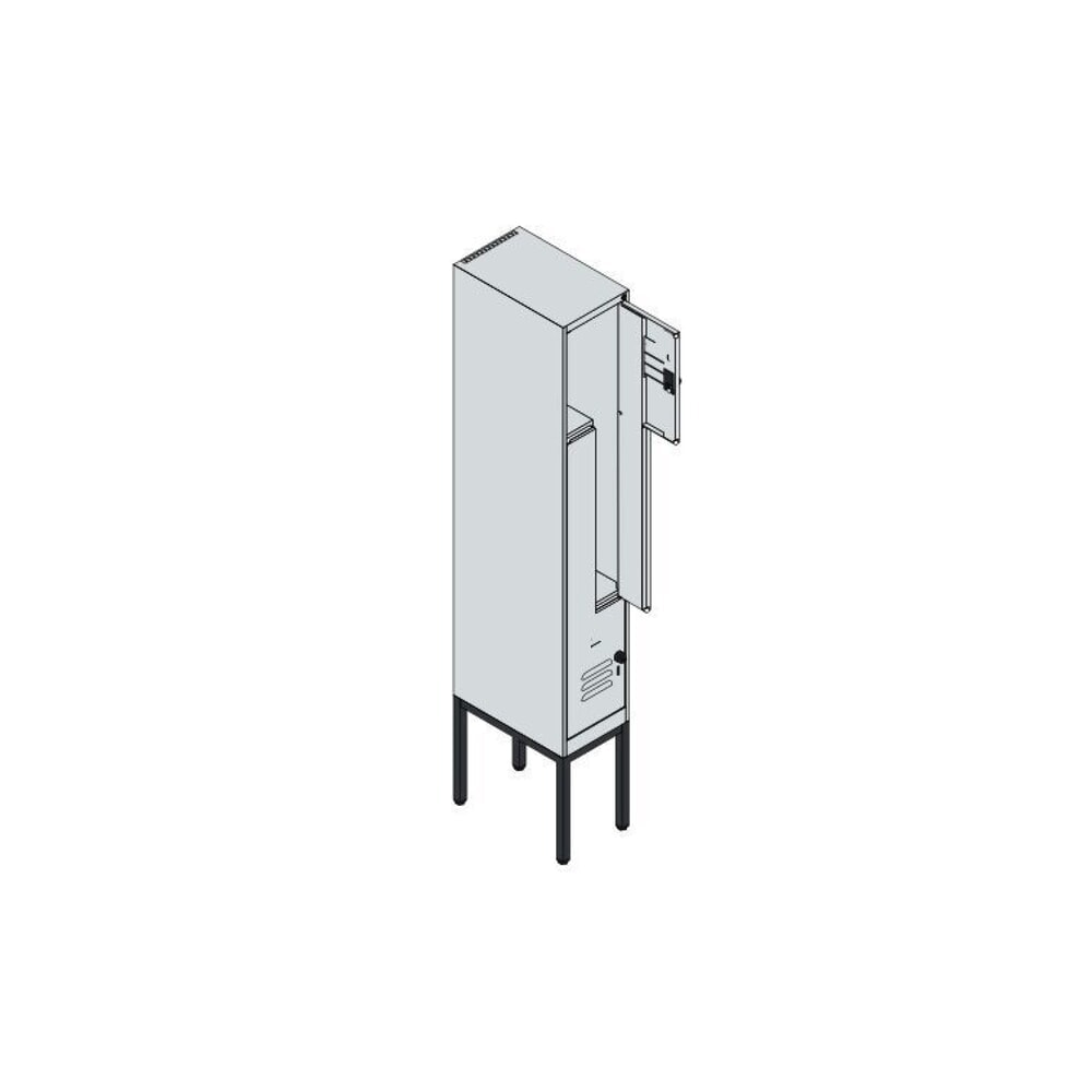 Produktabbildung Nr. 7: C+P Z-Spind Classic PLUS, Gestell, 2 Abteile, HxBxT 2.120 x 300 x 500 mm, lichtgrau, anthrazitgrau, für Vorhängeschloss