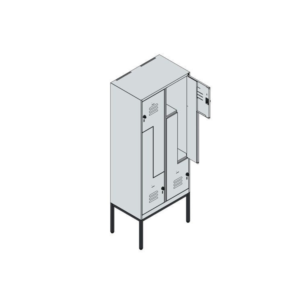 C+P Z-Spind Classic PLUS, Gestell, 4 Abteile, HxBxT 2.120 x 800 x 500 mm, anthrazitgrau, lichtgrau, für Vorhängeschloss Produktabbildung Nr. 7: C+P Z-Spind Classic PLUS, Gestell, 4 Abteile, HxBxT 2.120 x 800 x 500 mm, anthrazitgrau, lichtgrau, für Vorhängeschloss