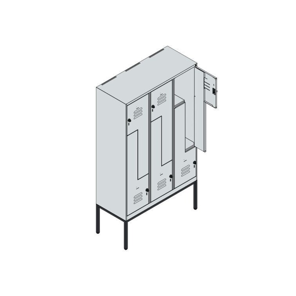 C+P Z-Spind Classic PLUS, Gestell, 6 Abteile, HxBxT 2.120 x 1.200 x 500 mm, anthrazitgrau, lichtgrau, für Vorhängeschloss Produktabbildung Nr. 7: C+P Z-Spind Classic PLUS, Gestell, 6 Abteile, HxBxT 2.120 x 1.200 x 500 mm, anthrazitgrau, lichtgrau, für Vorhängeschloss