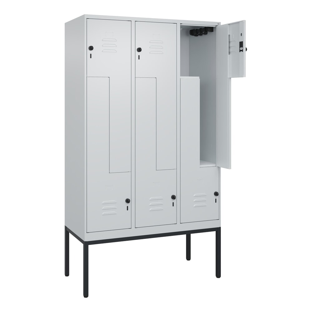 C+P Z-Spind Classic PLUS, Gestell, 6 Abteile, HxBxT 2.120 x 1.200 x 500 mm, lichtgrau, lichtgrau, für Vorhängeschloss Produktabbildung: C+P Z-Spind Classic PLUS, Gestell, 6 Abteile, HxBxT 2.120 x 1.200 x 500 mm, lichtgrau, lichtgrau, für Vorhängeschloss