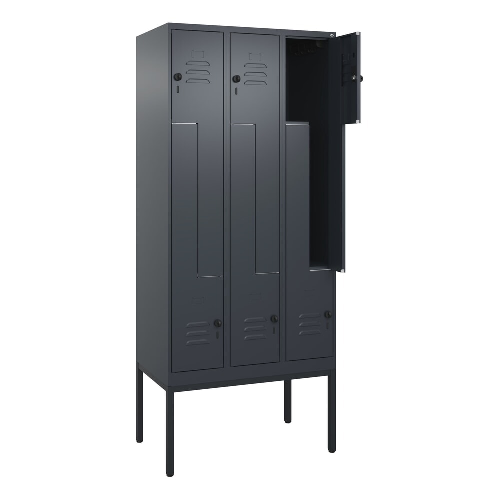 C+P Z-Spind Classic PLUS, Gestell, 6 Abteile, HxBxT 2.120 x 900 x 500 mm, anthrazitgrau, anthrazitgrau, für Vorhängeschloss Produktabbildung Nr. 1: C+P Z-Spind Classic PLUS, Gestell, 6 Abteile, HxBxT 2.120 x 900 x 500 mm, anthrazitgrau, anthrazitgrau, für Vorhängeschloss