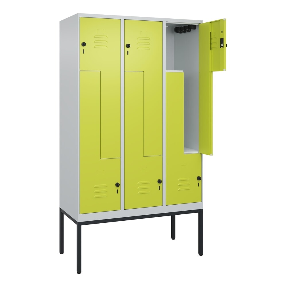 C+P Z-Spind Classic PLUS, Gestell, 6 Abteile, HxBxT 2.120 x 1.200 x 500 mm, lichtgrau, clowngrün, für Vorhängeschloss Produktabbildung: C+P Z-Spind Classic PLUS, Gestell, 6 Abteile, HxBxT 2.120 x 1.200 x 500 mm, lichtgrau, clowngrün, für Vorhängeschloss