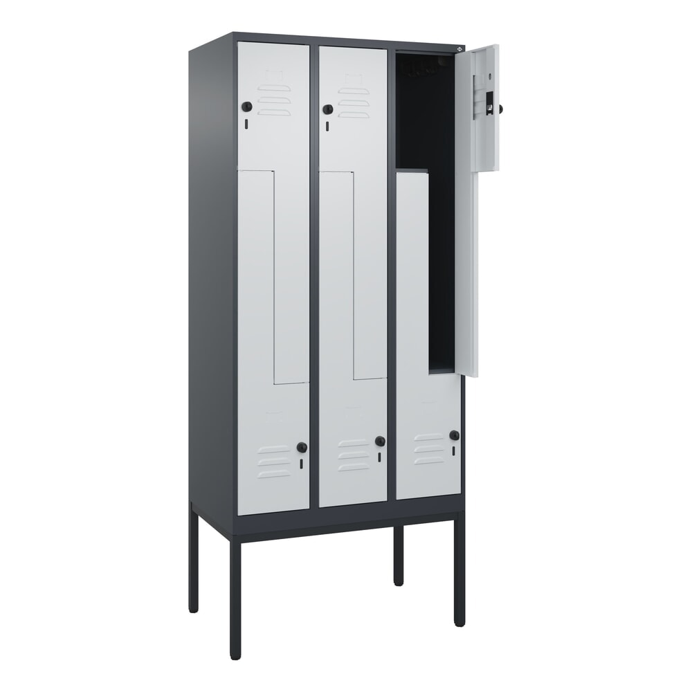 C+P Z-Spind Classic PLUS, Gestell, 6 Abteile, HxBxT 2.120 x 900 x 500 mm, anthrazitgrau, lichtgrau, für Vorhängeschloss Produktabbildung Nr. 1: C+P Z-Spind Classic PLUS, Gestell, 6 Abteile, HxBxT 2.120 x 900 x 500 mm, anthrazitgrau, lichtgrau, für Vorhängeschloss