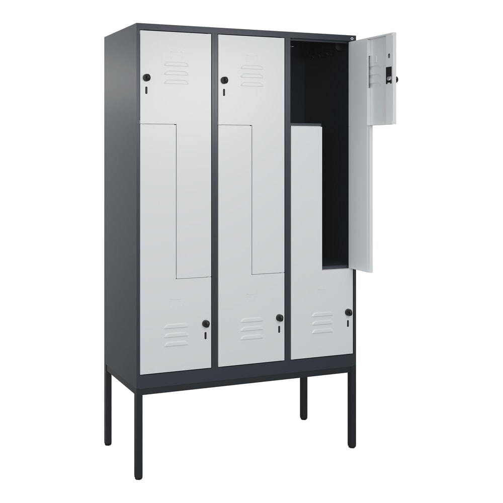 C+P Z-Spind Classic PLUS, Gestell, 6 Abteile, HxBxT 2.120 x 1.200 x 500 mm, anthrazitgrau, lichtgrau, für Vorhängeschloss Produktabbildung: C+P Z-Spind Classic PLUS, Gestell, 6 Abteile, HxBxT 2.120 x 1.200 x 500 mm, anthrazitgrau, lichtgrau, für Vorhängeschloss