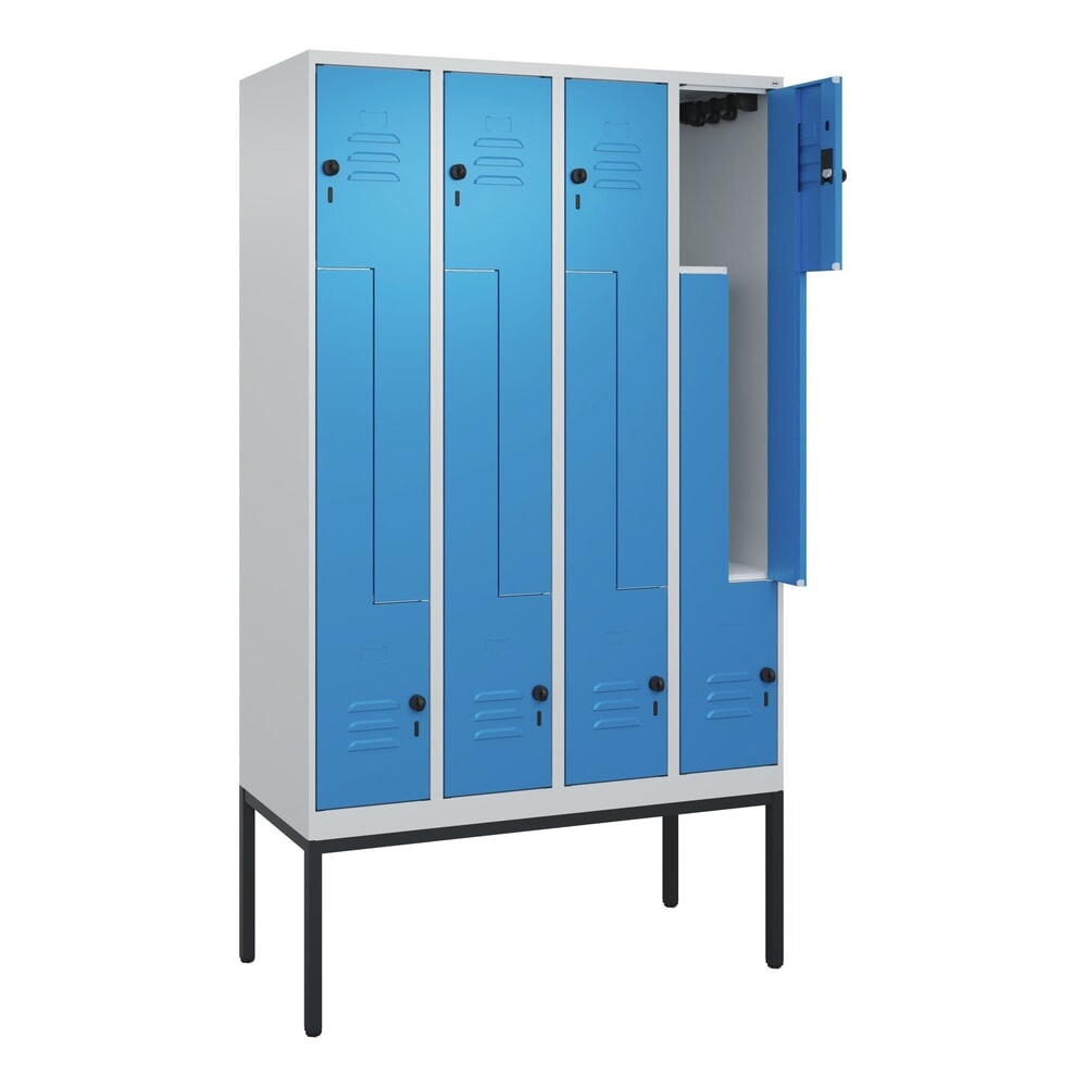 C+P Z-Spind Classic PLUS, Gestell, 8 Abteile, HxBxT 2.120 x 1.200 x 500 mm, lichtgrau, lichtblau, für Vorhängeschloss Produktabbildung: C+P Z-Spind Classic PLUS, Gestell, 8 Abteile, HxBxT 2.120 x 1.200 x 500 mm, lichtgrau, lichtblau, für Vorhängeschloss