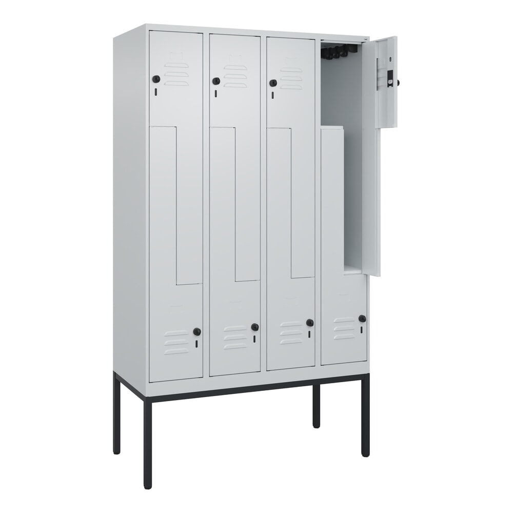 C+P Z-Spind Classic PLUS, Gestell, 8 Abteile, HxBxT 2.120 x 1.200 x 500 mm, lichtgrau, lichtgrau, für Vorhängeschloss Produktabbildung: C+P Z-Spind Classic PLUS, Gestell, 8 Abteile, HxBxT 2.120 x 1.200 x 500 mm, lichtgrau, lichtgrau, für Vorhängeschloss