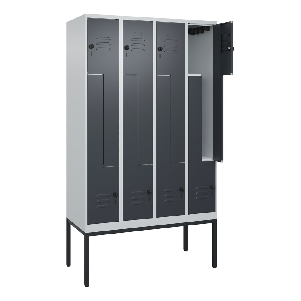 C+P Z-Spind Classic PLUS, Gestell, 8 Abteile, HxBxT 2.120 x 1.200 x 500 mm, lichtgrau, anthrazitgrau, für Vorhängeschloss Produktabbildung: C+P Z-Spind Classic PLUS, Gestell, 8 Abteile, HxBxT 2.120 x 1.200 x 500 mm, lichtgrau, anthrazitgrau, für Vorhängeschloss