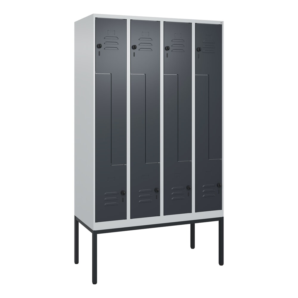 C+P Z-Spind Classic PLUS, Gestell, 8 Abteile, HxBxT 2.120 x 1.200 x 500 mm, lichtgrau, anthrazitgrau, für Vorhängeschloss Produktabbildung Nr. 9: C+P Z-Spind Classic PLUS, Gestell, 8 Abteile, HxBxT 2.120 x 1.200 x 500 mm, lichtgrau, anthrazitgrau, für Vorhängeschloss