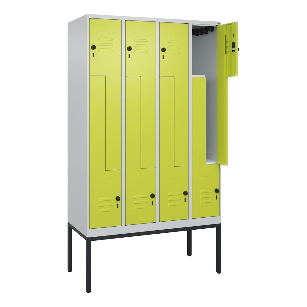 C+P Z-Spind Classic PLUS, Gestell, 8 Abteile, HxBxT 2.120 x 1.200 x 500 mm, lichtgrau, clowngrün, für Vorhängeschloss Produktabbildung: C+P Z-Spind Classic PLUS, Gestell, 8 Abteile, HxBxT 2.120 x 1.200 x 500 mm, lichtgrau, clowngrün, für Vorhängeschloss