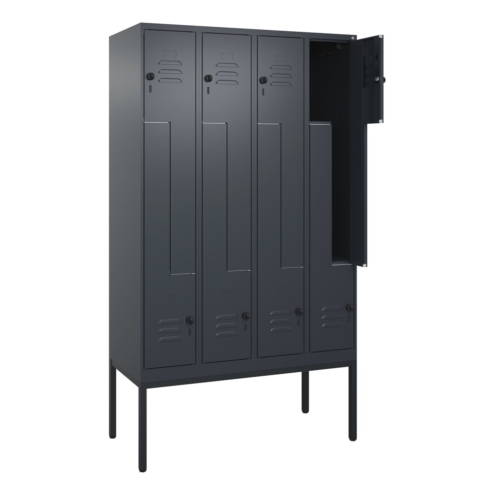 C+P Z-Spind Classic PLUS, Gestell, 8 Abteile, HxBxT 2.120 x 1.200 x 500 mm, anthrazitgrau, anthrazitgrau, für Vorhängeschloss Produktabbildung: C+P Z-Spind Classic PLUS, Gestell, 8 Abteile, HxBxT 2.120 x 1.200 x 500 mm, anthrazitgrau, anthrazitgrau, für Vorhängeschloss