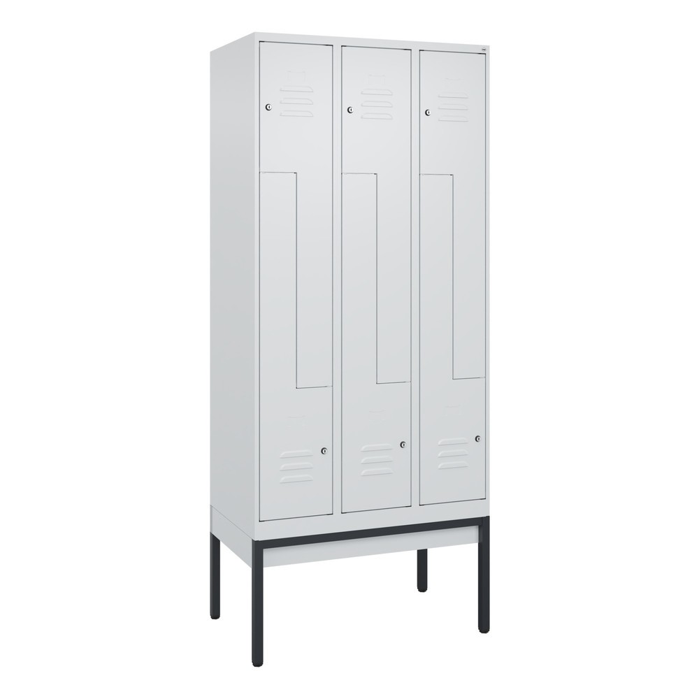 Produktabbildung: C+P Z-Spind Classic PLUS, Gestell, 6 Abteile, HxBxT 2.120 x 900 x 500 mm, lichtgrau, lichtgrau, Zylinderschloss