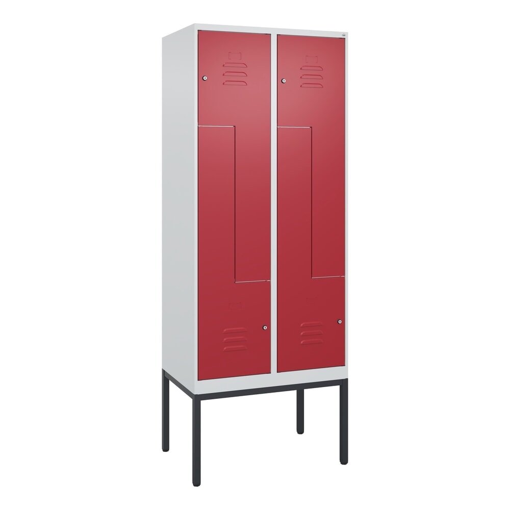C+P Z-Spind Classic PLUS, Gestell, 4 Abteile, HxBxT 2.120 x 800 x 500 mm, lichtgrau, rubinrot, Zylinderschloss Produktabbildung Nr. 8: C+P Z-Spind Classic PLUS, Gestell, 4 Abteile, HxBxT 2.120 x 800 x 500 mm, lichtgrau, rubinrot, Zylinderschloss