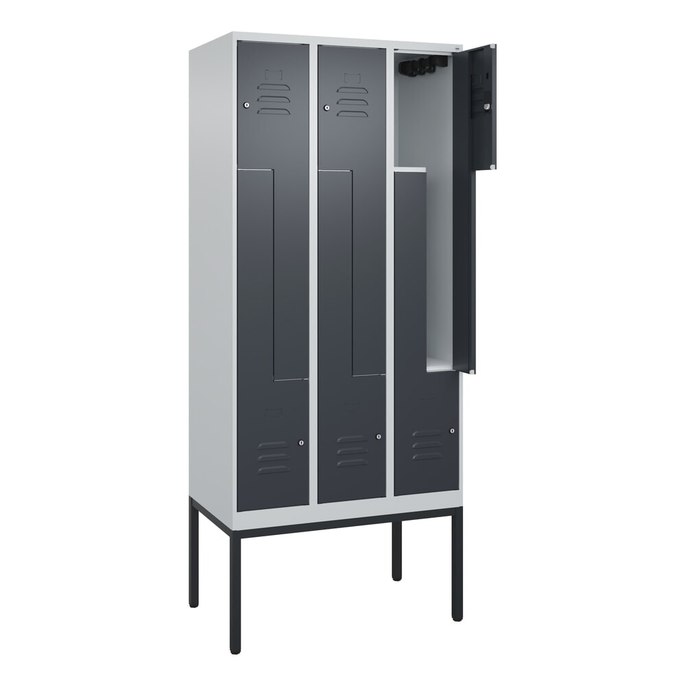 C+P Z-Spind Classic PLUS, Gestell, 6 Abteile, HxBxT 2.120 x 900 x 500 mm, lichtgrau, anthrazitgrau, Zylinderschloss Produktabbildung Nr. 1: C+P Z-Spind Classic PLUS, Gestell, 6 Abteile, HxBxT 2.120 x 900 x 500 mm, lichtgrau, anthrazitgrau, Zylinderschloss