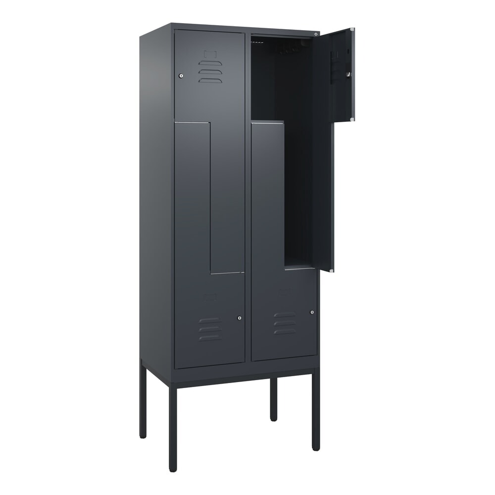 C+P Z-Spind Classic PLUS, Gestell, 4 Abteile, HxBxT 2.120 x 800 x 500 mm, anthrazitgrau, anthrazitgrau, Zylinderschloss Produktabbildung: C+P Z-Spind Classic PLUS, Gestell, 4 Abteile, HxBxT 2.120 x 800 x 500 mm, anthrazitgrau, anthrazitgrau, Zylinderschloss