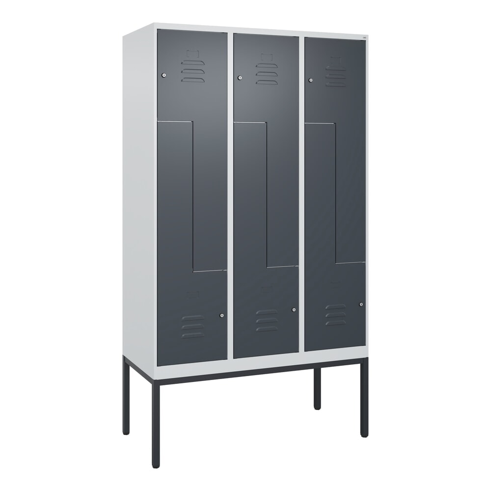 Produktabbildung Nr. 9: C+P Z-Spind Classic PLUS, Gestell, 6 Abteile, HxBxT 2.120 x 1.200 x 500 mm, lichtgrau, anthrazitgrau, Zylinderschloss