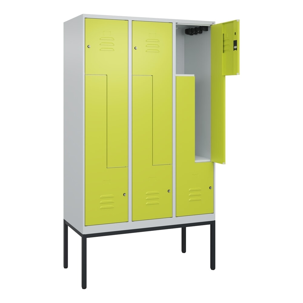 C+P Z-Spind Classic PLUS, Gestell, 6 Abteile, HxBxT 2.120 x 1.200 x 500 mm, lichtgrau, clowngrün, Zylinderschloss Produktabbildung: C+P Z-Spind Classic PLUS, Gestell, 6 Abteile, HxBxT 2.120 x 1.200 x 500 mm, lichtgrau, clowngrün, Zylinderschloss