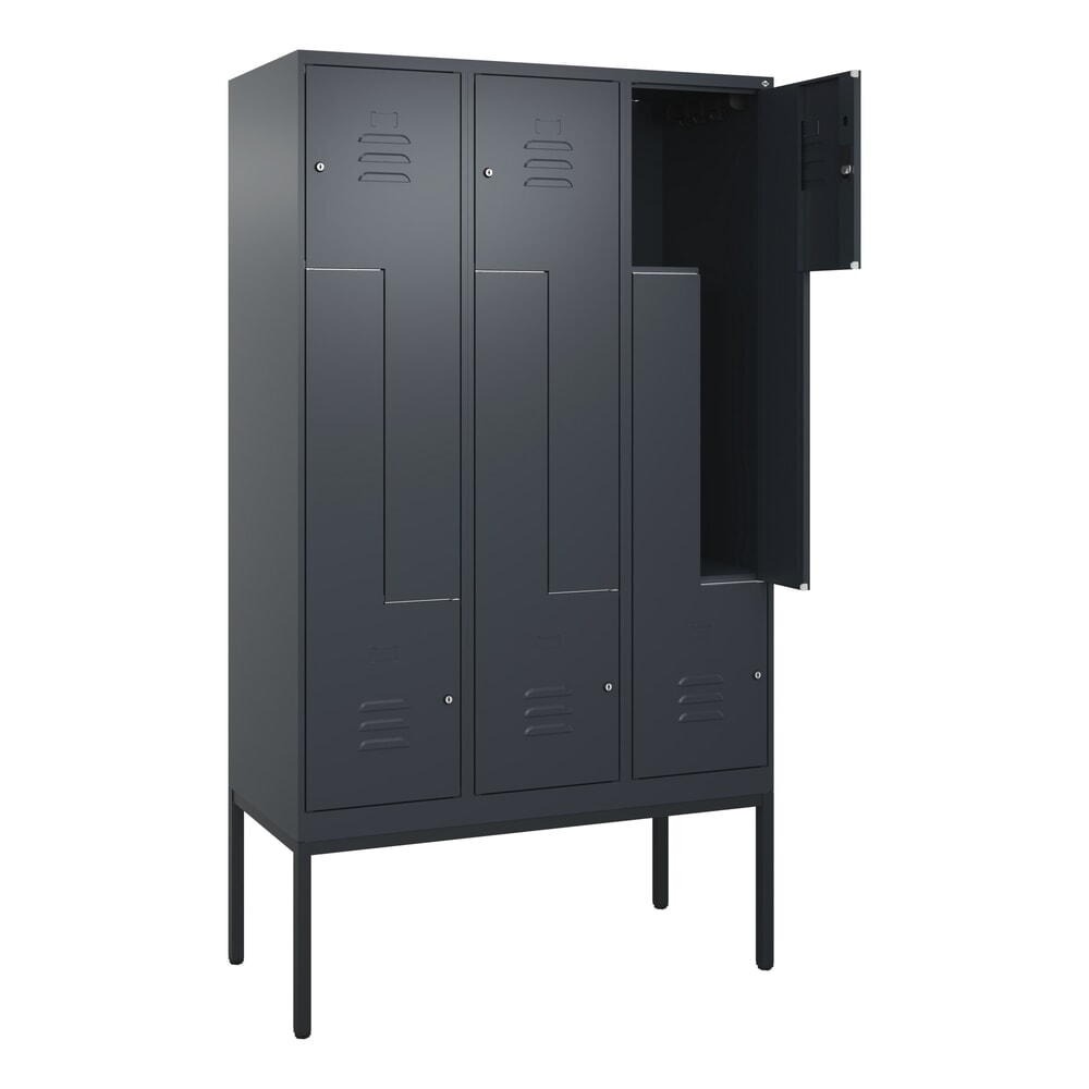 C+P Z-Spind Classic PLUS, Gestell, 6 Abteile, HxBxT 2.120 x 1.200 x 500 mm, anthrazitgrau, anthrazitgrau, Zylinderschloss Produktabbildung: C+P Z-Spind Classic PLUS, Gestell, 6 Abteile, HxBxT 2.120 x 1.200 x 500 mm, anthrazitgrau, anthrazitgrau, Zylinderschloss