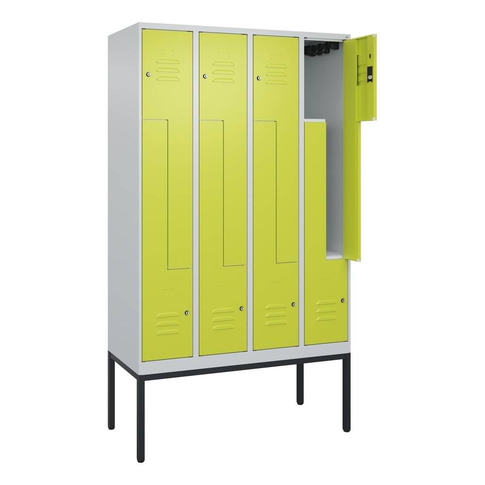 C+P Z-Spind Classic PLUS, Gestell, 8 Abteile, HxBxT 2.120 x 1.200 x 500 mm, lichtgrau, clowngrün, Zylinderschloss Produktabbildung: C+P Z-Spind Classic PLUS, Gestell, 8 Abteile, HxBxT 2.120 x 1.200 x 500 mm, lichtgrau, clowngrün, Zylinderschloss