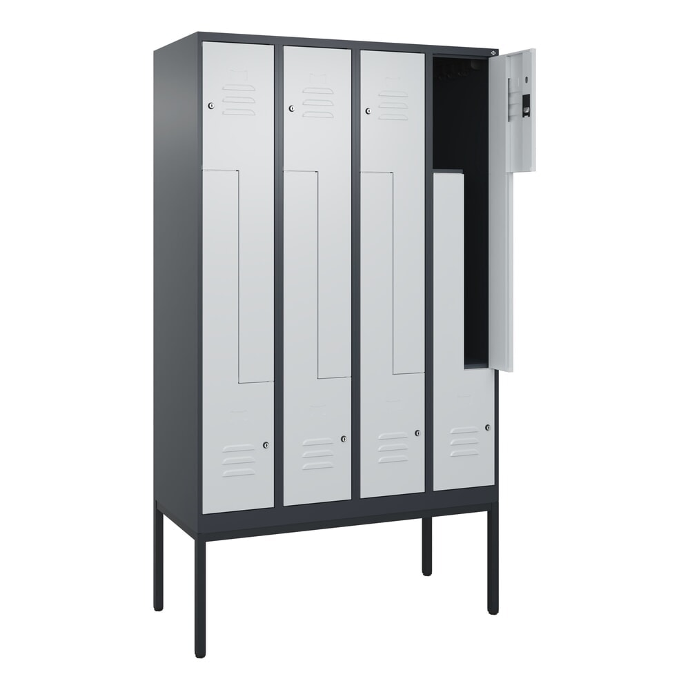 C+P Z-Spind Classic PLUS, Gestell, 8 Abteile, HxBxT 2.120 x 1.200 x 500 mm, anthrazitgrau, lichtgrau, Zylinderschloss Produktabbildung: C+P Z-Spind Classic PLUS, Gestell, 8 Abteile, HxBxT 2.120 x 1.200 x 500 mm, anthrazitgrau, lichtgrau, Zylinderschloss