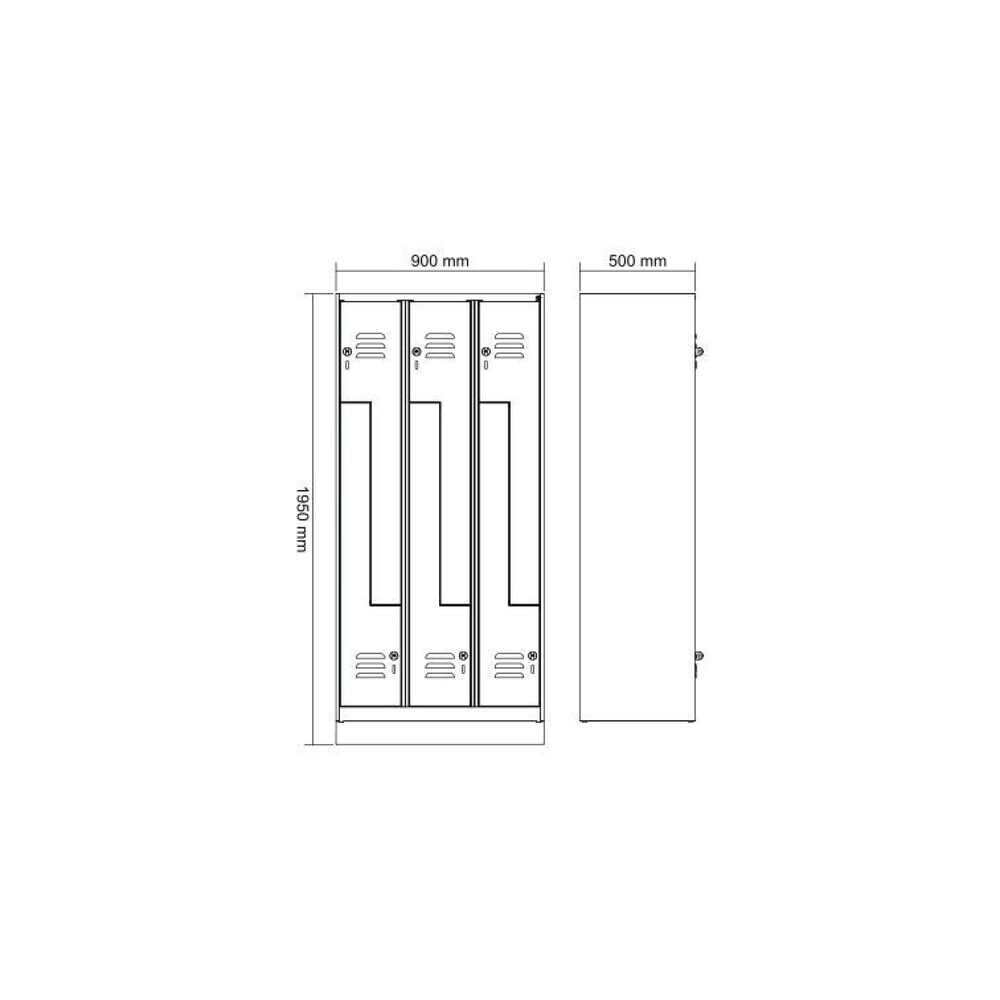 C+P Z-Spind Classic PLUS, Sockel, 6 Abteile, HxBxT 1.950 x 900 x 500 mm, lichtgrau, rubinrot, für Vorhängeschloss Produktabbildung Nr. 8: C+P Z-Spind Classic PLUS, Sockel, 6 Abteile, HxBxT 1.950 x 900 x 500 mm, lichtgrau, rubinrot, für Vorhängeschloss