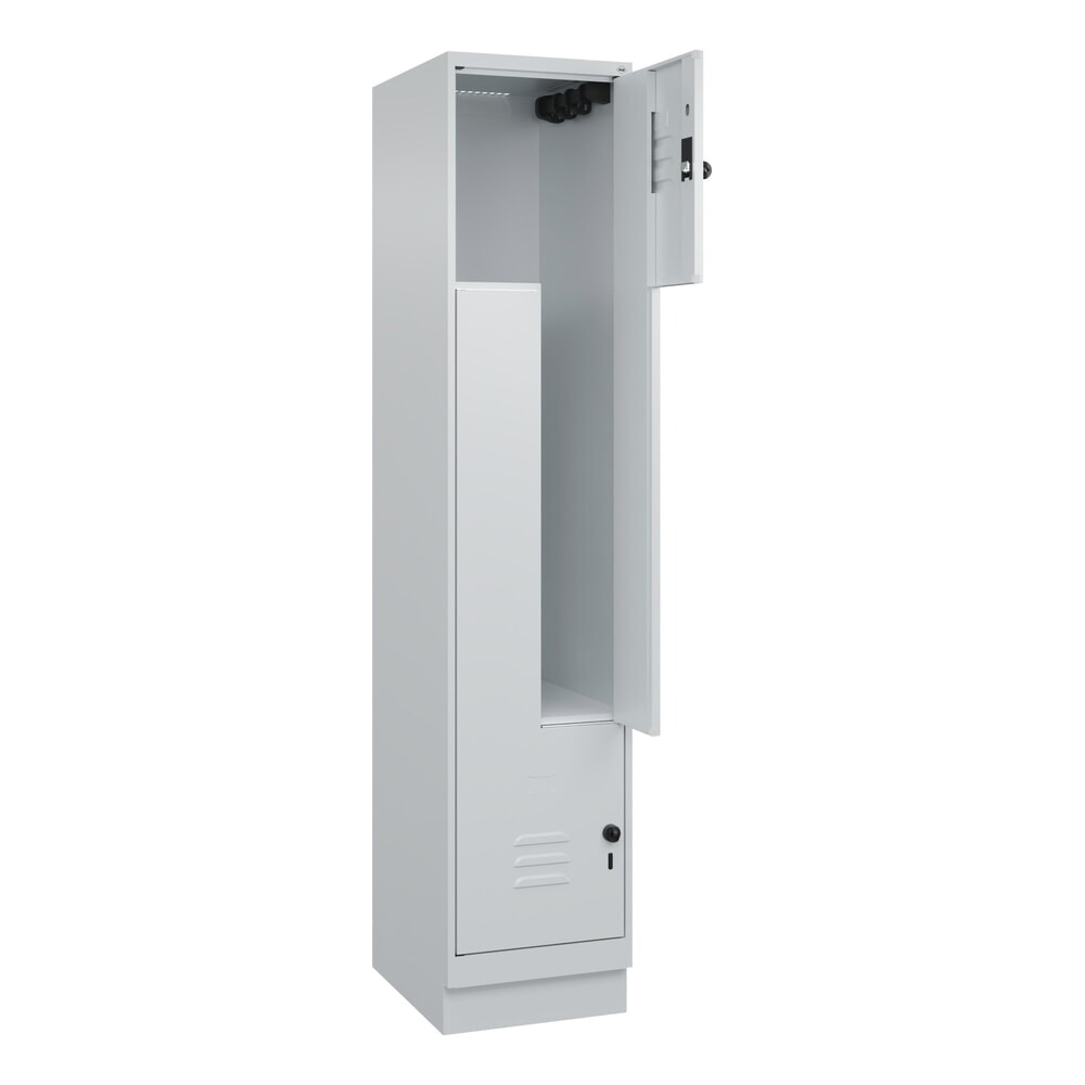 C+P Z-Spind Classic PLUS, Sockel, 2 Abteile, HxBxT 1.950 x 400 x 500 mm, lichtgrau, lichtgrau, für Vorhängeschloss Produktabbildung Nr. 1: C+P Z-Spind Classic PLUS, Sockel, 2 Abteile, HxBxT 1.950 x 400 x 500 mm, lichtgrau, lichtgrau, für Vorhängeschloss