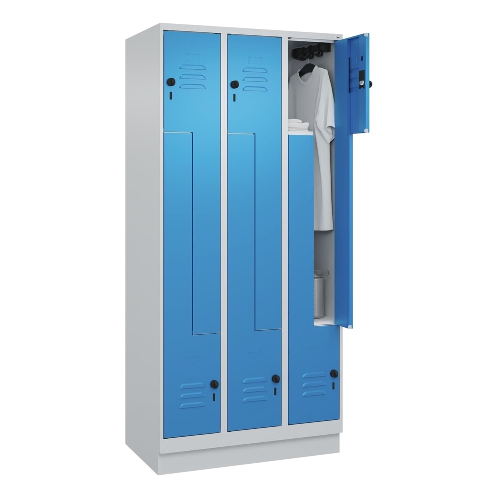 C+P Z-Spind Classic PLUS, Sockel, 6 Abteile, HxBxT 1.950 x 900 x 500 mm, lichtgrau, lichtblau, für Vorhängeschloss Produktabbildung Nr. 10: C+P Z-Spind Classic PLUS, Sockel, 6 Abteile, HxBxT 1.950 x 900 x 500 mm, lichtgrau, lichtblau, für Vorhängeschloss