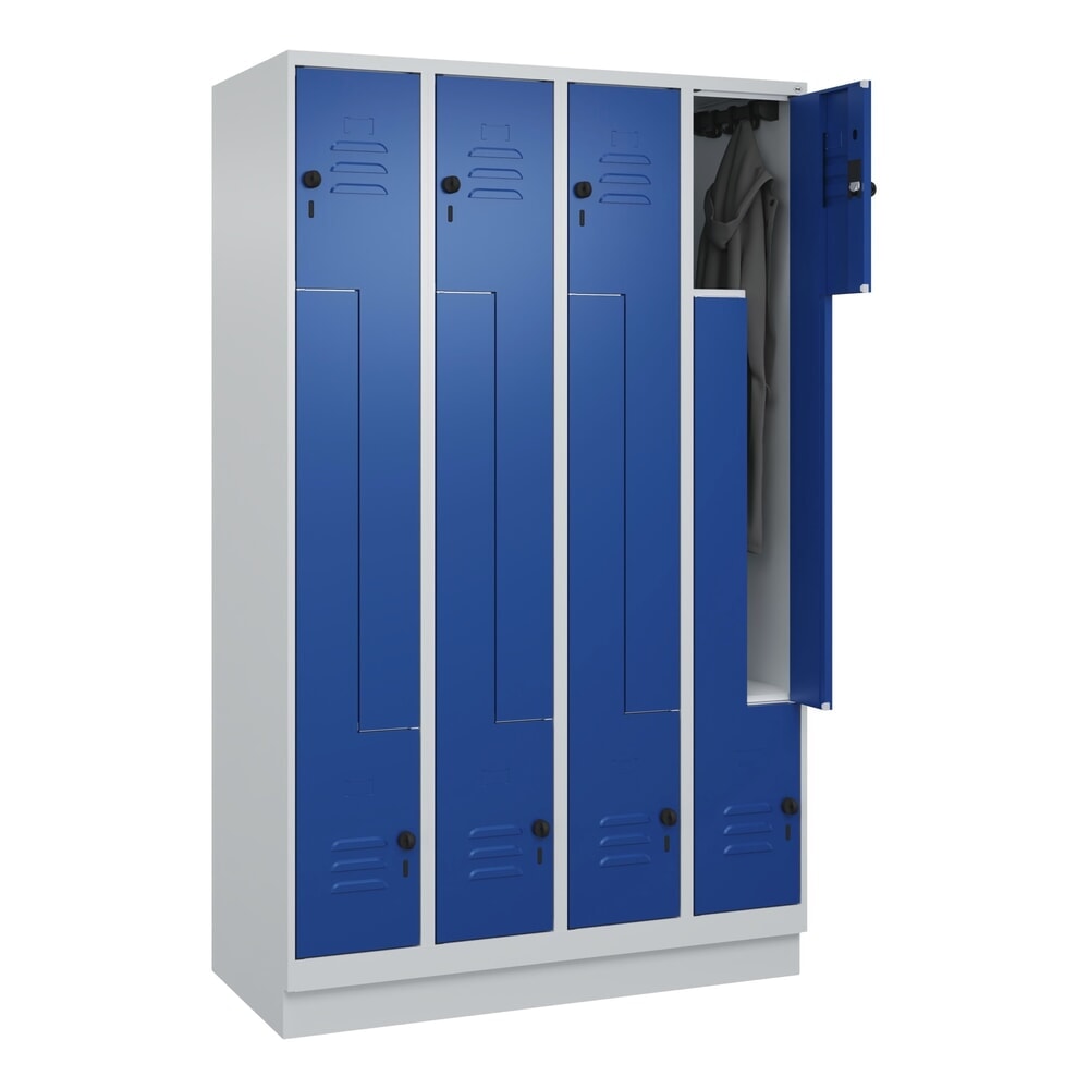 Produktabbildung Nr. 10: C+P Z-Spind Classic PLUS, Sockel, 8 Abteile, HxBxT 1.950 x 1.200 x 500 mm, lichtgrau, enzianblau, für Vorhängeschloss