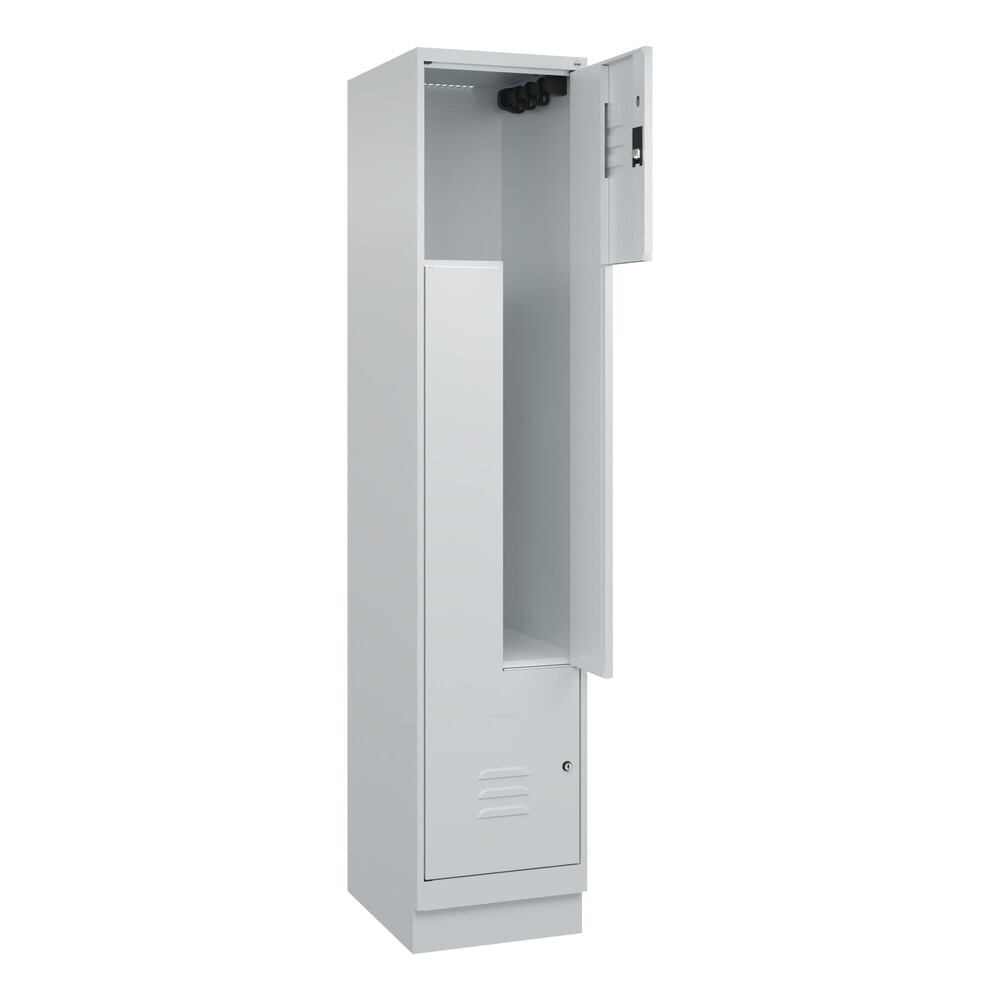 C+P Z-Spind Classic PLUS, Sockel, 2 Abteile, HxBxT 1.950 x 400 x 500 mm, lichtgrau, lichtgrau, Zylinderschloss Produktabbildung Nr. 1: C+P Z-Spind Classic PLUS, Sockel, 2 Abteile, HxBxT 1.950 x 400 x 500 mm, lichtgrau, lichtgrau, Zylinderschloss