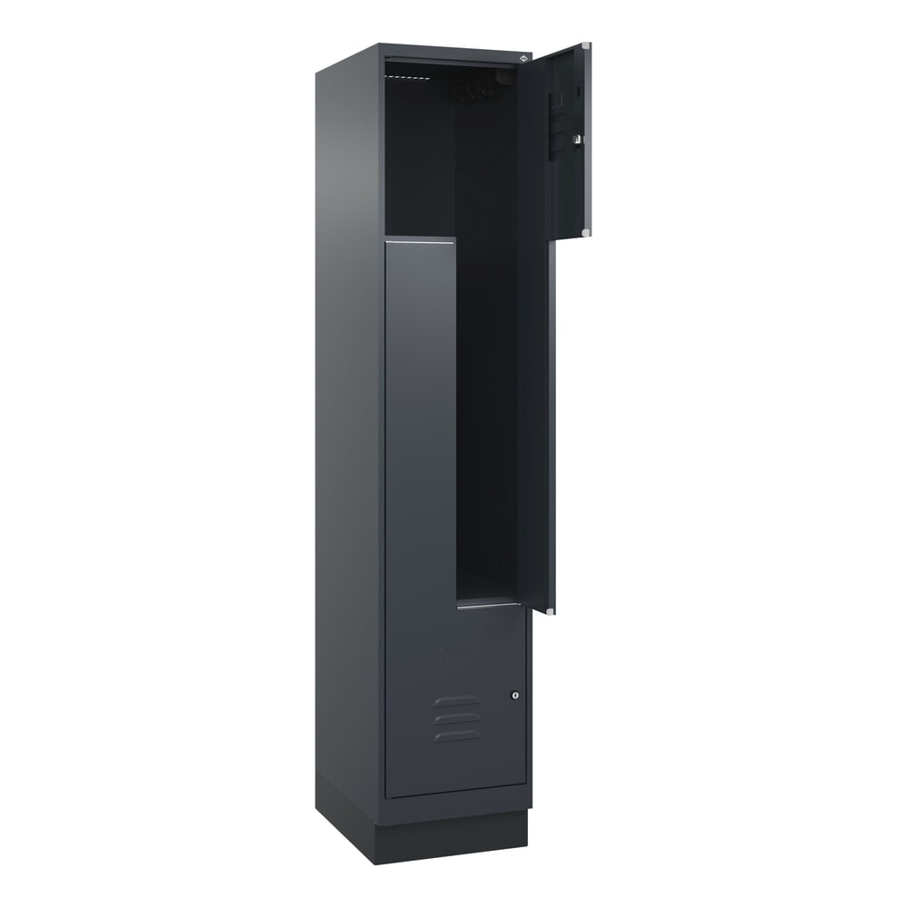 C+P Z-Spind Classic PLUS, Sockel, 2 Abteile, HxBxT 1.950 x 400 x 500 mm, anthrazitgrau, anthrazitgrau, Zylinderschloss Produktabbildung Nr. 1: C+P Z-Spind Classic PLUS, Sockel, 2 Abteile, HxBxT 1.950 x 400 x 500 mm, anthrazitgrau, anthrazitgrau, Zylinderschloss