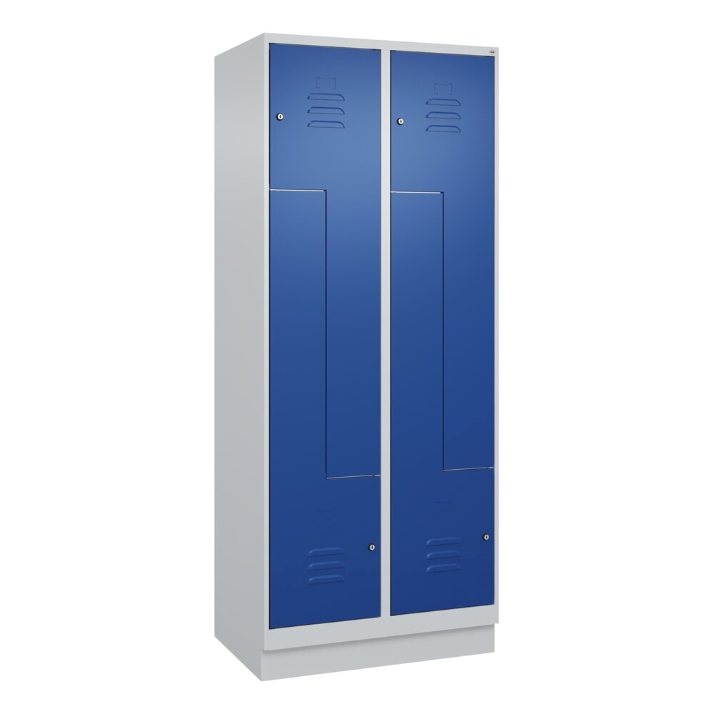 Produktabbildung Nr. 9: C+P Z-Spind Classic PLUS, Sockel, 4 Abteile, HxBxT 1.950 x 800 x 500 mm, lichtgrau, enzianblau, Zylinderschloss