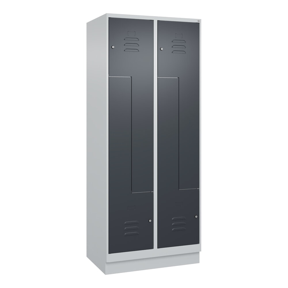 Produktabbildung Nr. 9: C+P Z-Spind Classic PLUS, Sockel, 4 Abteile, HxBxT 1.950 x 800 x 500 mm, lichtgrau, anthrazitgrau, Zylinderschloss