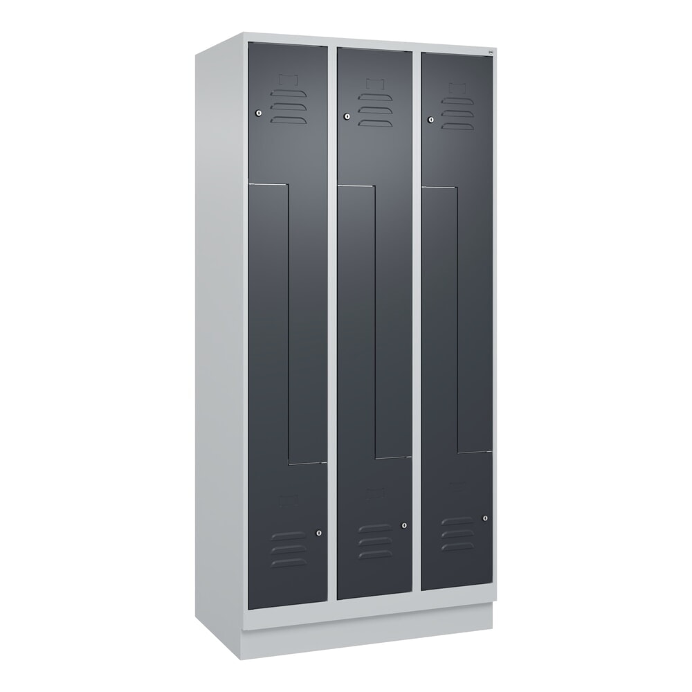 Produktabbildung Nr. 9: C+P Z-Spind Classic PLUS, Sockel, 6 Abteile, HxBxT 1.950 x 900 x 500 mm, lichtgrau, anthrazitgrau, Zylinderschloss