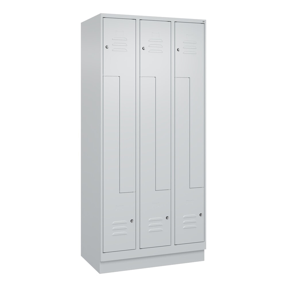 Produktabbildung Nr. 9: C+P Z-Spind Classic PLUS, Sockel, 6 Abteile, HxBxT 1.950 x 900 x 500 mm, lichtgrau, lichtgrau, Zylinderschloss