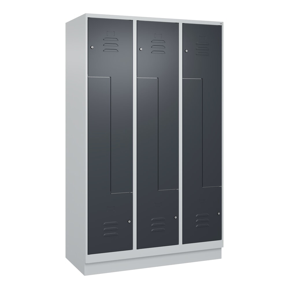 Produktabbildung Nr. 9: C+P Z-Spind Classic PLUS, Sockel, 6 Abteile, HxBxT 1.950 x 1.200 x 500 mm, lichtgrau, anthrazitgrau, Zylinderschloss