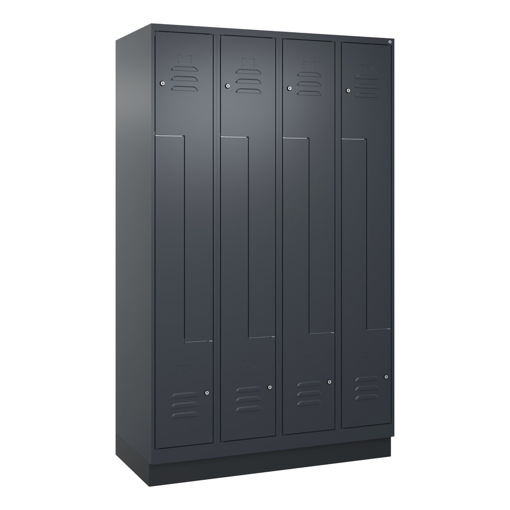 Produktabbildung Nr. 9: C+P Z-Spind Classic PLUS, Sockel, 8 Abteile, HxBxT 1.950 x 1.200 x 500 mm, anthrazitgrau, anthrazitgrau, Zylinderschloss