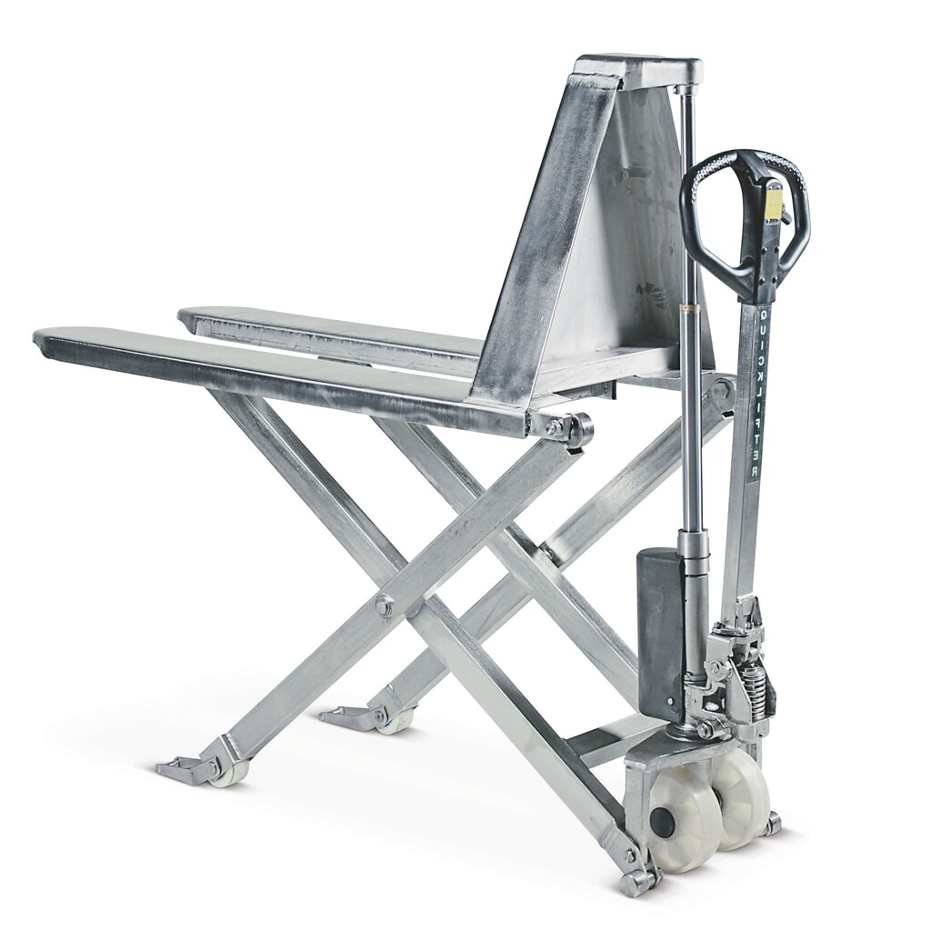 Edelstahl-Scherenhubwagen, Tragfähigkeit 1.000 kg, Gabellänge 1.150 mm Produktabbildung: Edelstahl-Scherenhubwagen, Tragfähigkeit 1.000 kg, Gabellänge 1.150 mm