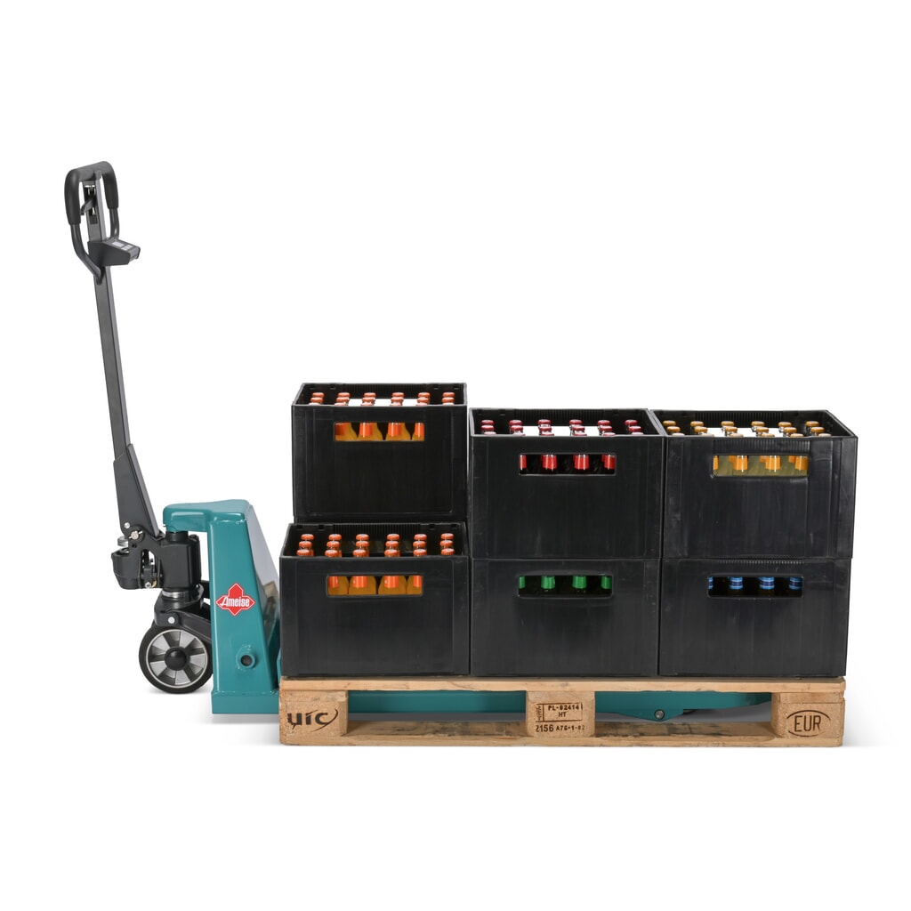 Hubwagen mit Waage Ameise® PTM 2.0 Scale mit Display am Deichselkopf, Tragkraft 2.000 kg, Einfachrollen Produktabbildung Nr. 2: Hubwagen mit Waage Ameise® PTM 2.0 Scale mit Display am Deichselkopf, Tragkraft 2.000 kg, Einfachrollen