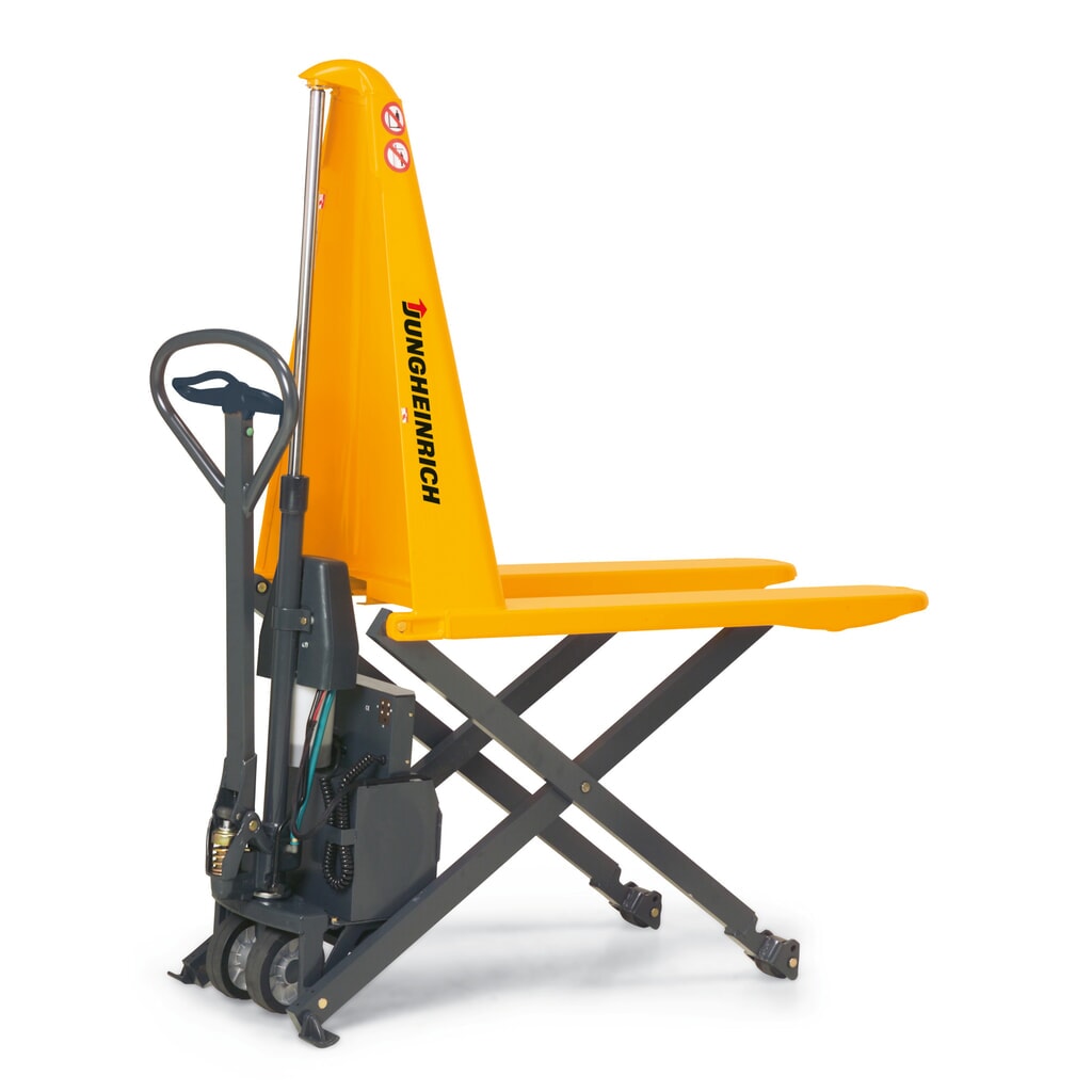 Jungheinrich Scheren-Hubwagen AMX 10e, elektrohydraulisch, Tragfähigkeit 1.000 kg, Sonder-Gabeltragbreite 680 mm, Gabellänge 1.150 mm, Vollgummi/Nylon Produktabbildung: Jungheinrich Scheren-Hubwagen AMX 10e, elektrohydraulisch, Tragfähigkeit 1.000 kg, Sonder-Gabeltragbreite 680 mm, Gabellänge 1.150 mm, Vollgummi/Nylon