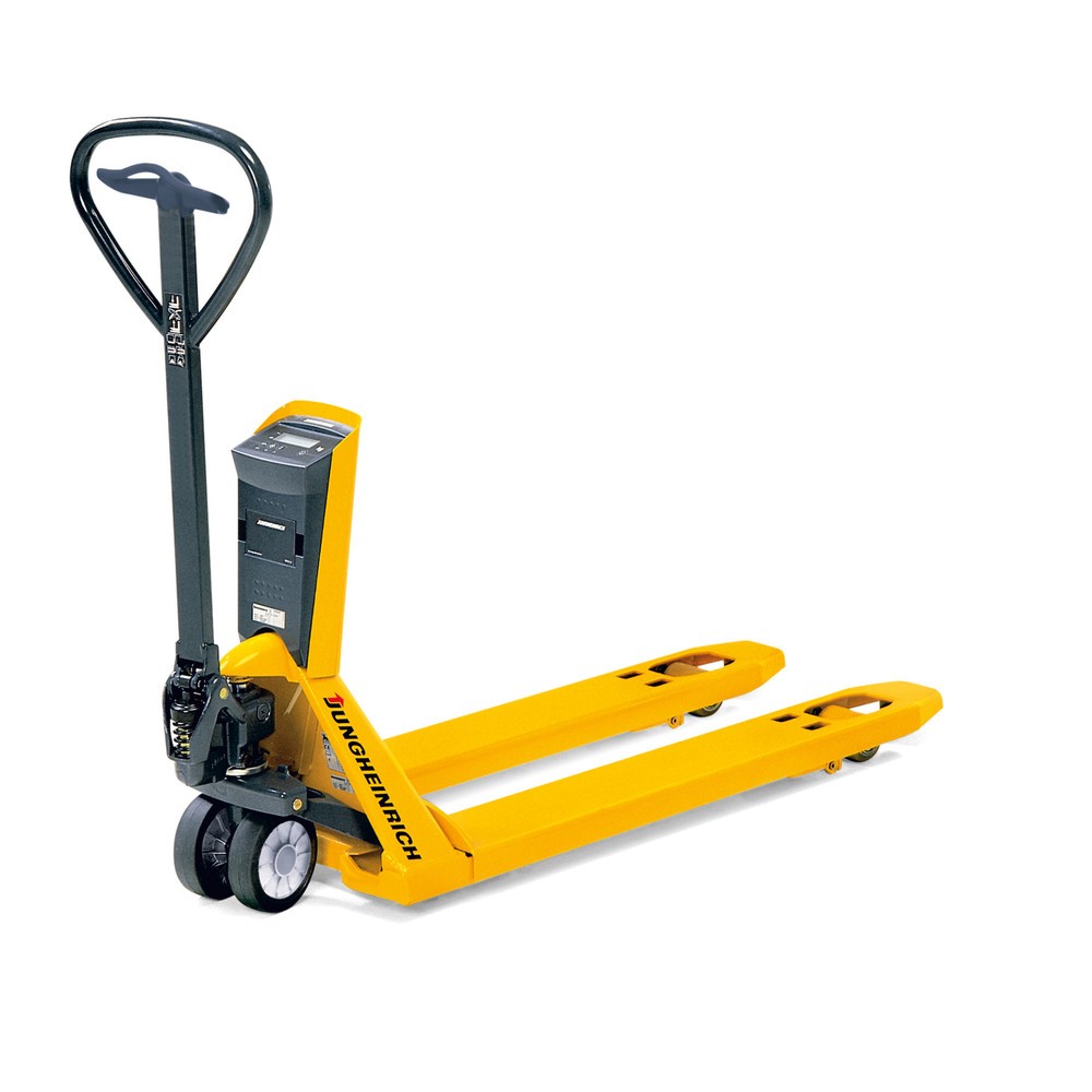 Produktabbildung Nr. 1: Jungheinrich Hubwagen mit Waage AMW 22p mit Komfortanzeige, Tragfähigkeit 2.200 kg, Vollgummi/Polyurethan